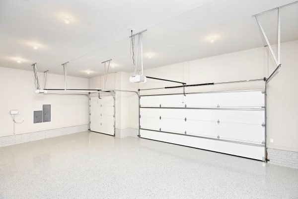 Triple garage in a private house with rolling gates